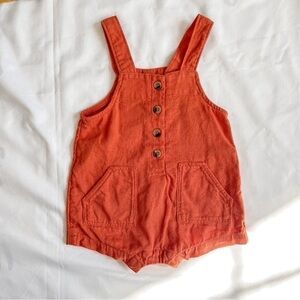 Old Navy Chinatown Red Linen Blend Sleeveless Short One Piece Size 0-3 Months